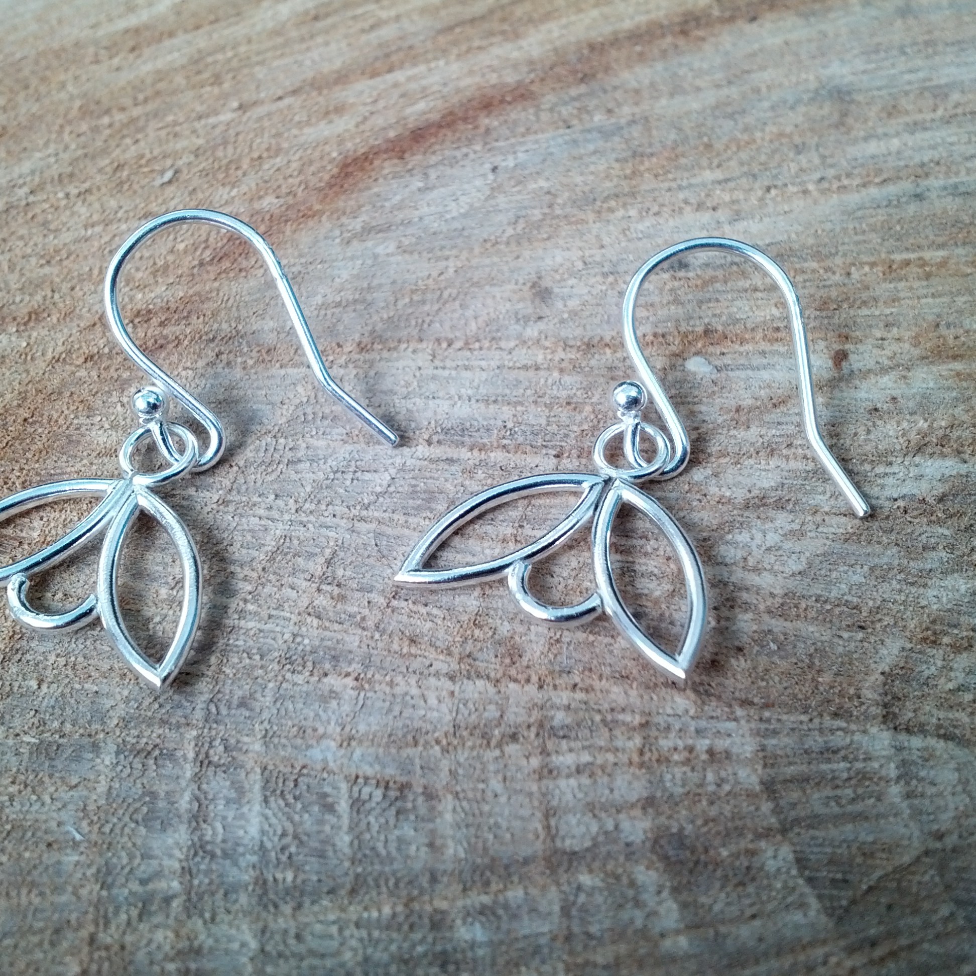 Silver flower earrings