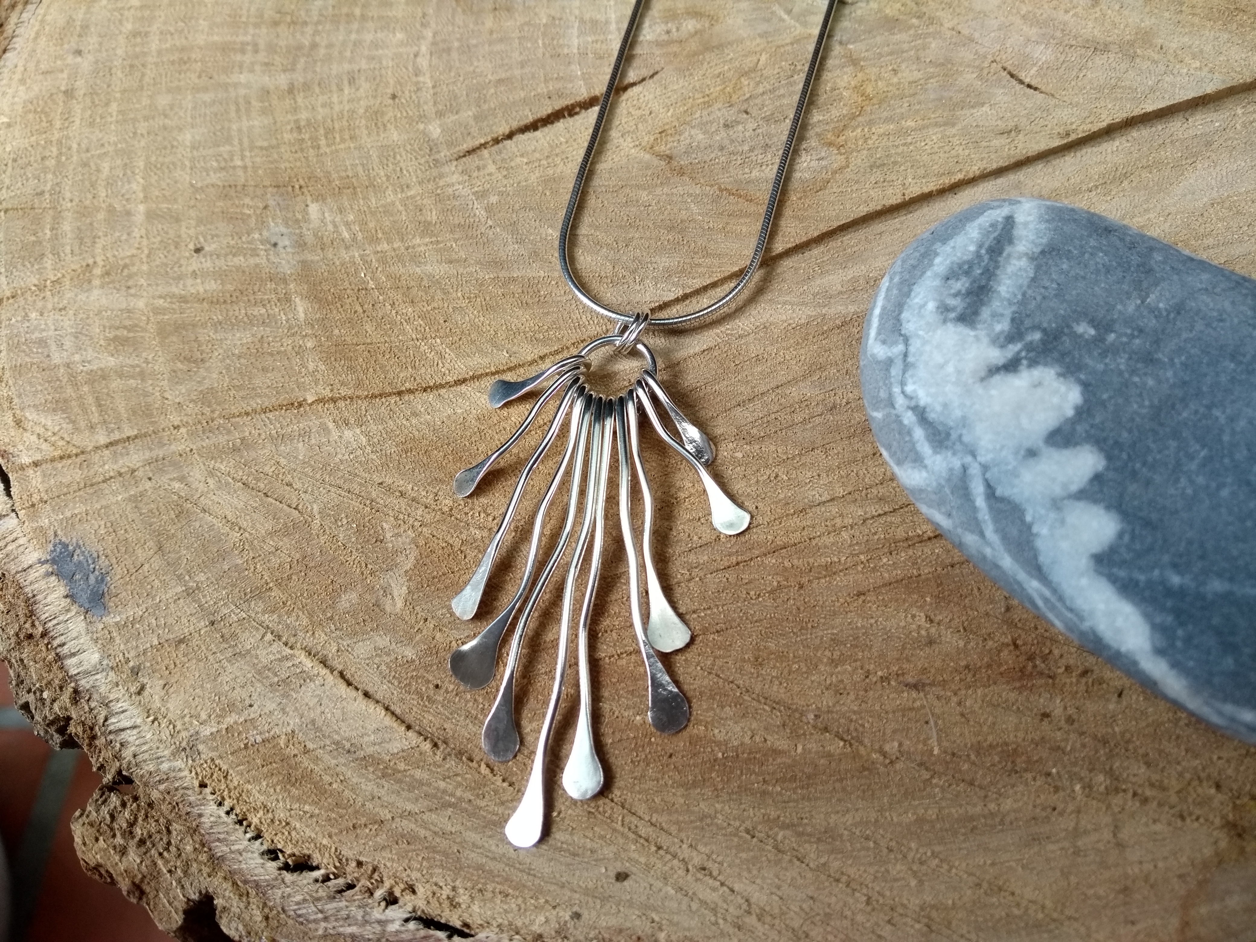 Silver waterfall necklace