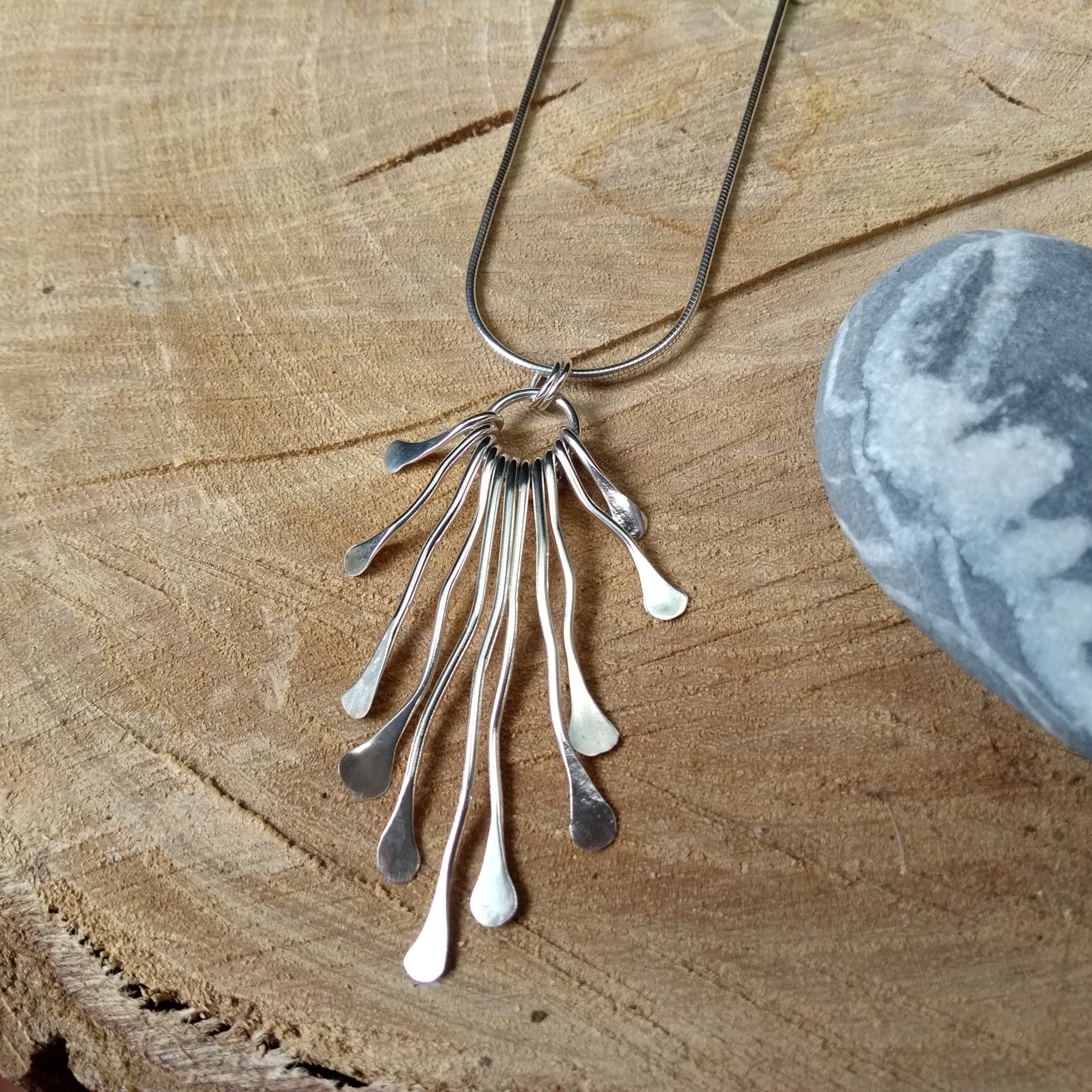Silver waterfall necklace